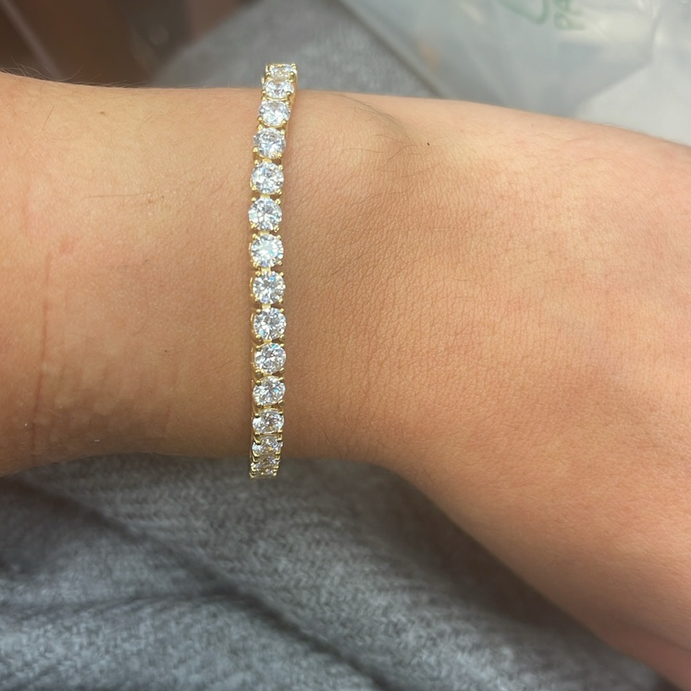 Sterling silver gold plated tennis braclet